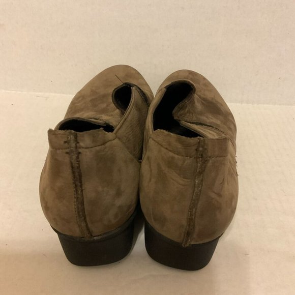 Dansko Clogs 42 Brown-Olive Suede Low Wedge Heel - Picture 4 of 7